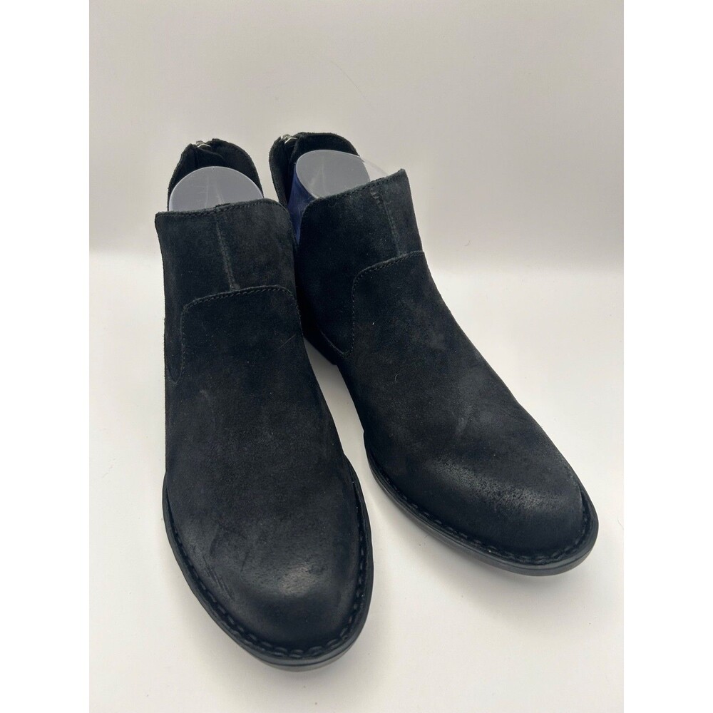 Born Beth Women's Distressed Leather Booties Back zip  Boots Black Size 8.5M